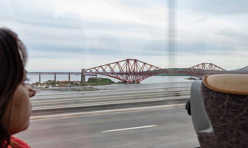 Crossing the bridge on the way back to Edinburgh