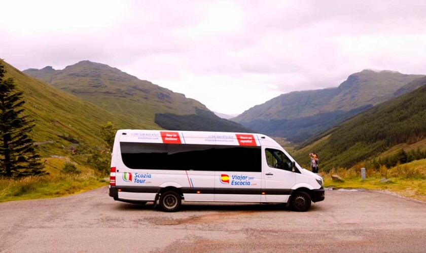 Minibus in the Highlands