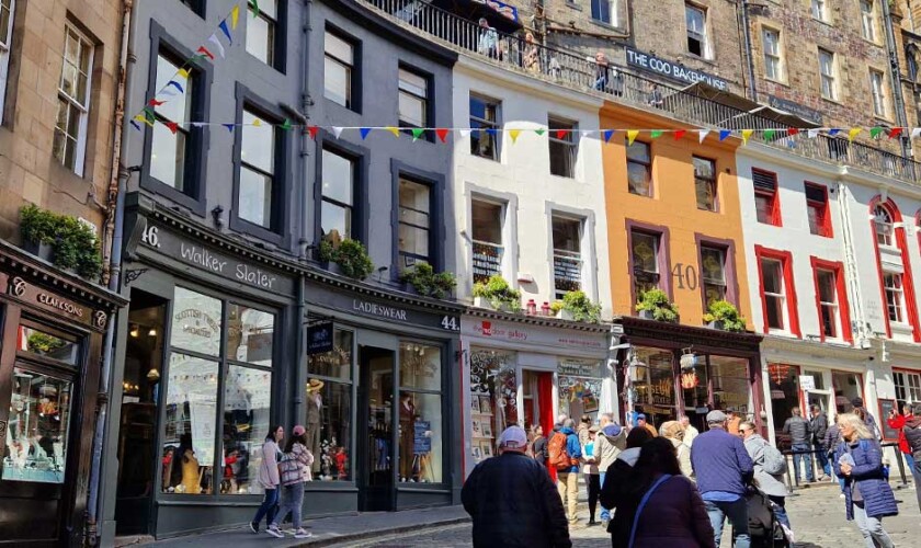 Victoria Street on the Edinburgh guided tour