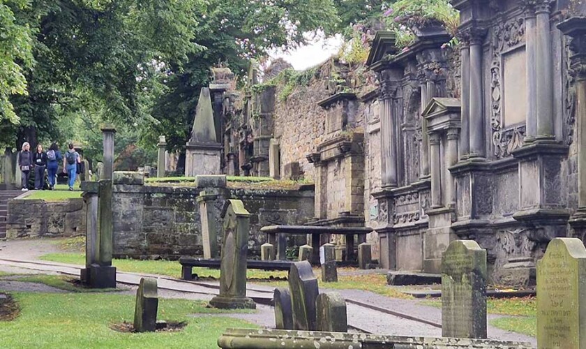 strolling through one of the cemeteries during the tour