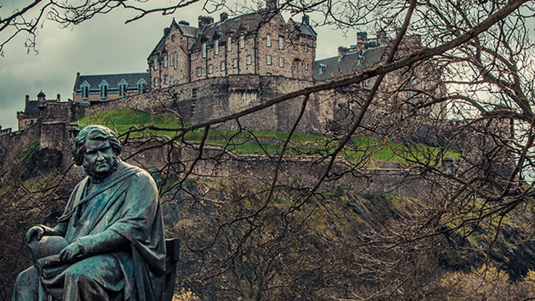Edinburgh castle from Princes gardens